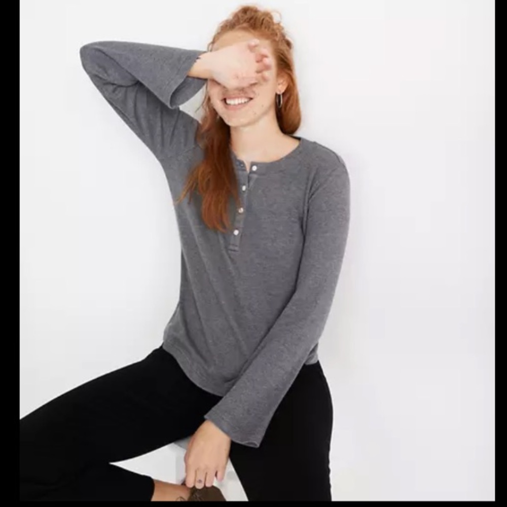 Madewell Heathered Thermal Henley Tee